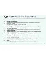 Preview for 3 page of Chevrolet 1997 Camaro Owner'S Manual