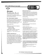 Preview for 19 page of Chevrolet 1999 Blazer Product Information Manual