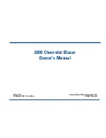 Предварительный просмотр 3 страницы Chevrolet 2000 Blazer Owner'S Manual