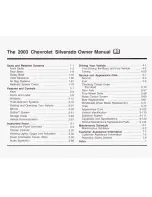 Preview for 2 page of Chevrolet 2003 Silverado 1500 Pickup Owner'S Manual