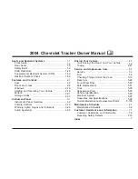 Предварительный просмотр 1 страницы Chevrolet 2004  Tracker Owner'S Manual