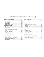 Предварительный просмотр 1 страницы Chevrolet 2005 Blazer Owner'S Manual