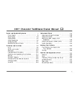 Preview for 1 page of Chevrolet 2007 TrailBlazer Owner'S Manual