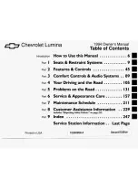 Preview for 3 page of Chevrolet LUMINA 1994 Owner'S Manual