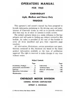 Preview for 3 page of Chevrolet truck 1960 Operator'S Manual