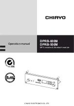 Chiayo DPRB-600M Operation Manual предпросмотр