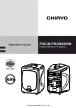 Chiayo Focus 500 series Operation Manual preview