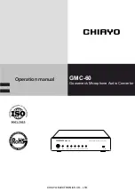 Chiayo GMC-60 Operation Manual предпросмотр