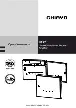 Chiayo IRX2 Operation Manual предпросмотр