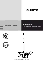 Chiayo RP-5016M Operation Manual предпросмотр