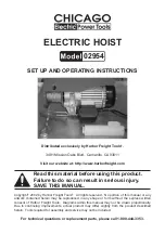 Preview for 1 page of Chicago Electric 02954 Set Up And Operating Instructions Manual