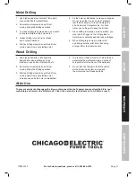 Предварительный просмотр 11 страницы Chicago Electric 1/2" variable Speed Reversible HEAVY DUTY DRILL 69452 Owner'S Manual & Safety Instructions