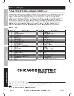 Предварительный просмотр 14 страницы Chicago Electric 1/2" variable Speed Reversible HEAVY DUTY DRILL 69452 Owner'S Manual & Safety Instructions