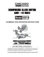 Preview for 1 page of Chicago Electric 42818 Assembly And Operating Instructions Manual