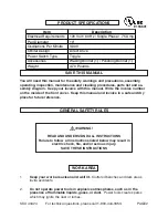 Preview for 2 page of Chicago Electric 43424 Assembly and Assembly And Operating Instructions Manual