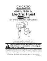 Chicago Electric 44006 Set Up And Operating Instructions Manual preview