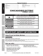 Предварительный просмотр 2 страницы Chicago Electric 61423 Owner'S Manual