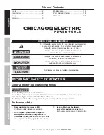 Предварительный просмотр 2 страницы Chicago Electric 61687 Operation Manual And Safety Instructions