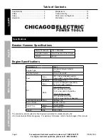 Предварительный просмотр 2 страницы Chicago Electric 61924 Owner'S Manual