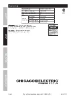 Предварительный просмотр 6 страницы Chicago Electric 61970 Owner'S Manual & Safety Instructions