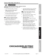 Предварительный просмотр 13 страницы Chicago Electric 61970 Owner'S Manual & Safety Instructions