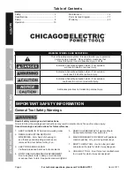 Предварительный просмотр 2 страницы Chicago Electric 61971 Owner'S Manual & Safety Instructions