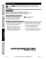 Preview for 10 page of Chicago Electric 62216 Owner'S Manual And Safety Instructions