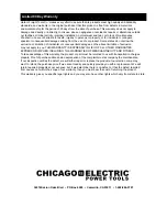 Preview for 16 page of Chicago Electric 62216 Owner'S Manual And Safety Instructions