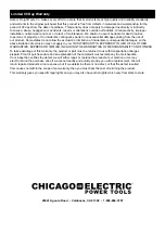 Предварительный просмотр 16 страницы Chicago Electric 62370 Owner'S Manual & Safety Instructions