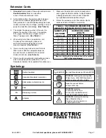 Предварительный просмотр 7 страницы Chicago Electric 62800 Owner'S Manual & Safety Instructions