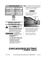 Предварительный просмотр 10 страницы Chicago Electric 65766 Owner'S Manual