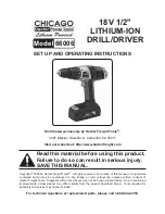 Chicago Electric 66006 Set Up And Operating Instructions Manual preview