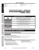 Предварительный просмотр 2 страницы Chicago Electric 67537 Owner'S Manual