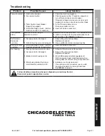 Preview for 11 page of Chicago Electric 68221 Owner'S Manual & Safety Instructions