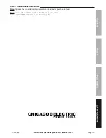 Preview for 13 page of Chicago Electric 68221 Owner'S Manual & Safety Instructions