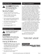 Предварительный просмотр 3 страницы Chicago Electric 68670 Owner'S Manual