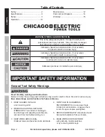 Предварительный просмотр 2 страницы Chicago Electric 68829 Owner'S Manual & Safety Instructions