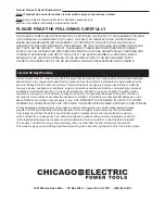 Preview for 12 page of Chicago Electric 68852 Owner'S Manual