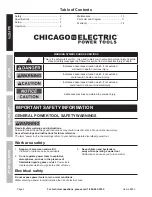 Preview for 2 page of Chicago Electric 68853 Owners &  Safety Manual