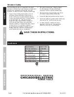 Preview for 8 page of Chicago Electric 69275 Owner'S Manual & Safety Instructions