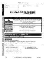 Предварительный просмотр 2 страницы Chicago Electric 69334 Owner'S Manual & Safety Instructions