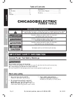 Preview for 2 page of Chicago Electric 69696 Owner'S Manual & Safety Instructions