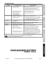 Предварительный просмотр 13 страницы Chicago Electric 69702 Owner'S Manual & Safety Instructions