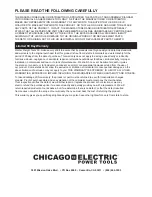 Preview for 12 page of Chicago Electric 94338 Owner'S Manual & Safety Instructions