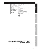 Предварительный просмотр 7 страницы Chicago Electric 98265 Owenrs Manual