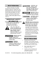 Preview for 3 page of Chicago Electric 98706 Set Up, Operating, And Servicing Instructions