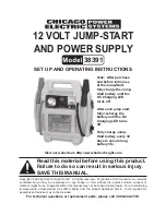 Preview for 1 page of Chicago Electric CHICAGO ELECTRIC 38391 Set Up And Operating Instructions Manual