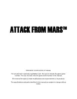 Предварительный просмотр 7 страницы Chicago Gaming Attack from Mars Remake User Manual