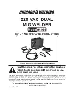 Preview for 1 page of Chicago Welding 94164 Set Up And Operating Instructions Manual