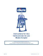 Chicco 00063803580070 - Polly Double Pad High Chair Instructions For Use Manual preview